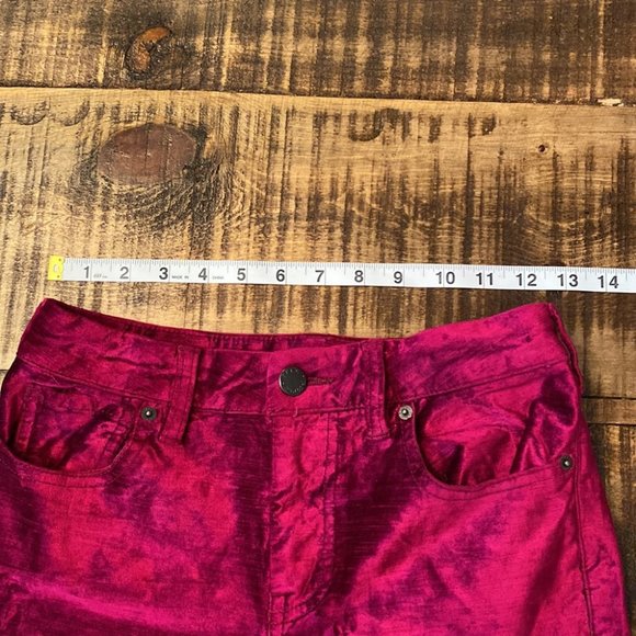 Free People Stretch Velour Crushed Velvet Crop Flare Pants Size 26 - Picture 8 of 11